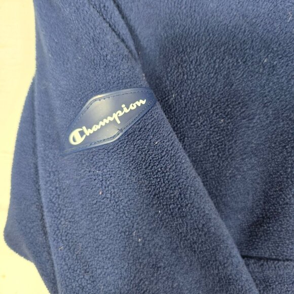 Champion 1/2 Snap‎ Pullover Fleece Jacket Medium Men's Blue Red Long Sleeve - Picture 7 of 10